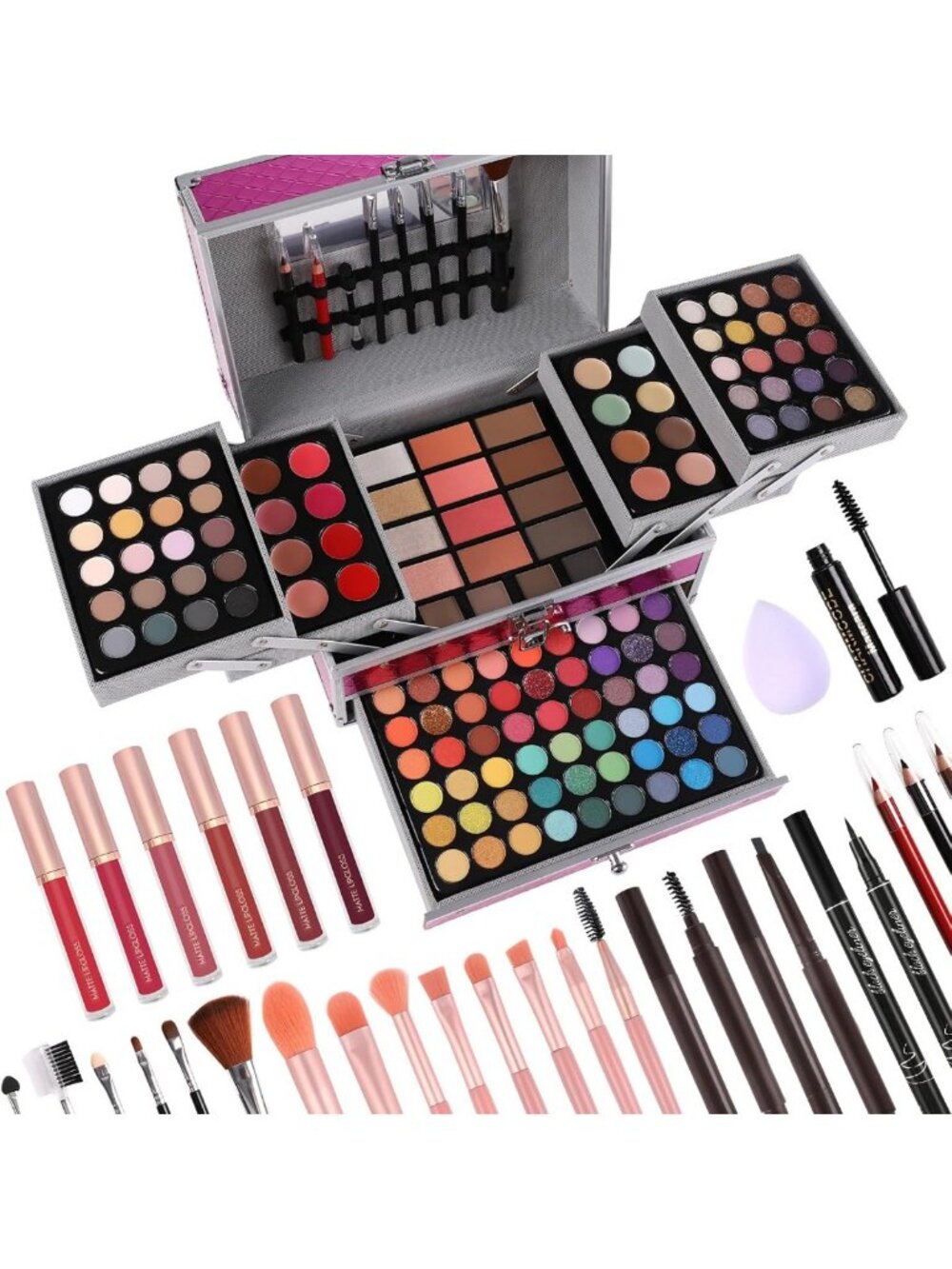 All-in-One Makeup Gift Set for Women & Girls - Eyeshadow, Lip Gloss, Blush